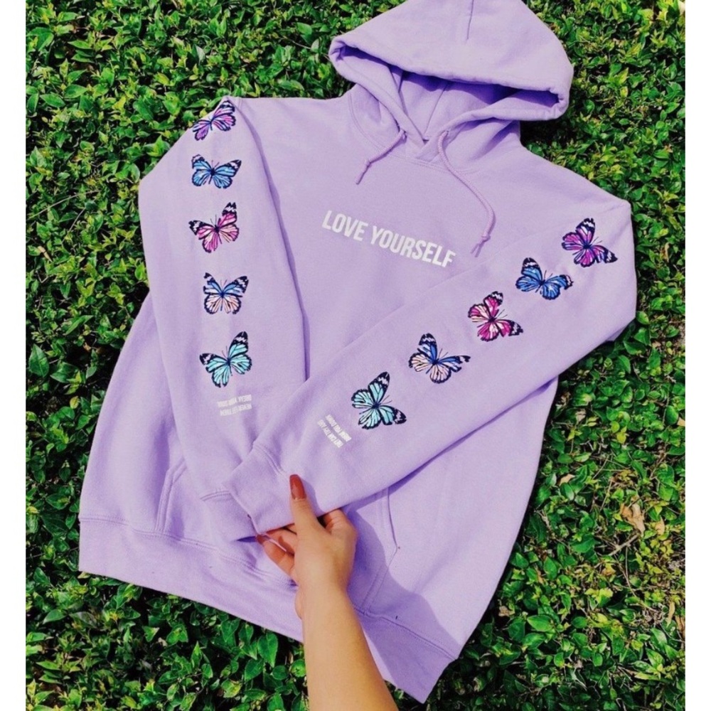 Yours Truly Love Yourself Broken Butterfly Hoodie